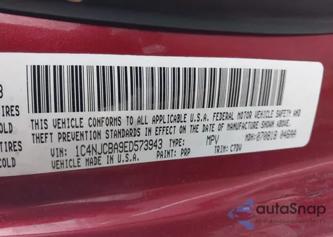2014 Jeep Compass Sport from USA, damaged, VIN 1C4NJCBA9ED573943